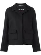 Rochas Cropped Jacket, Women's, Size: 42, Black, Silk/polyamide/cashmere/wool