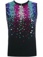 Star Sequin-embellished Sleeveless Top - Women - Polyester/spandex/elastane/acetate/glass - 38, Black, Polyester/spandex/elastane/acetate/glass, Dsquared2