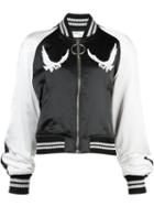 Off-white Eagles Bomber Jacket, Size: Large, Black, Polyester/viscose/acetate/polyamide