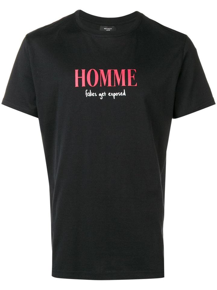 Not Guilty Homme Homme Snake Print T-shirt - Black
