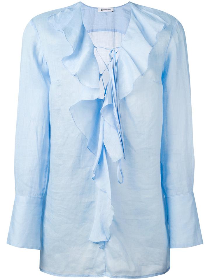Dondup - Bisa Blouse - Women - Ramie - 40, Blue, Ramie