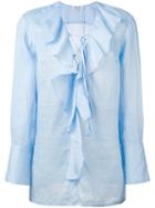 Dondup - Bisa Blouse - Women - Ramie - 40, Blue, Ramie