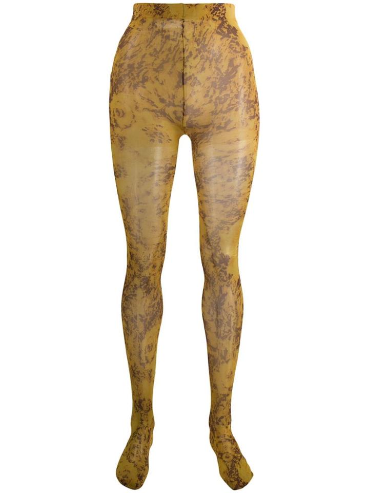 Richard Quinn Abstract Print Tights - Yellow