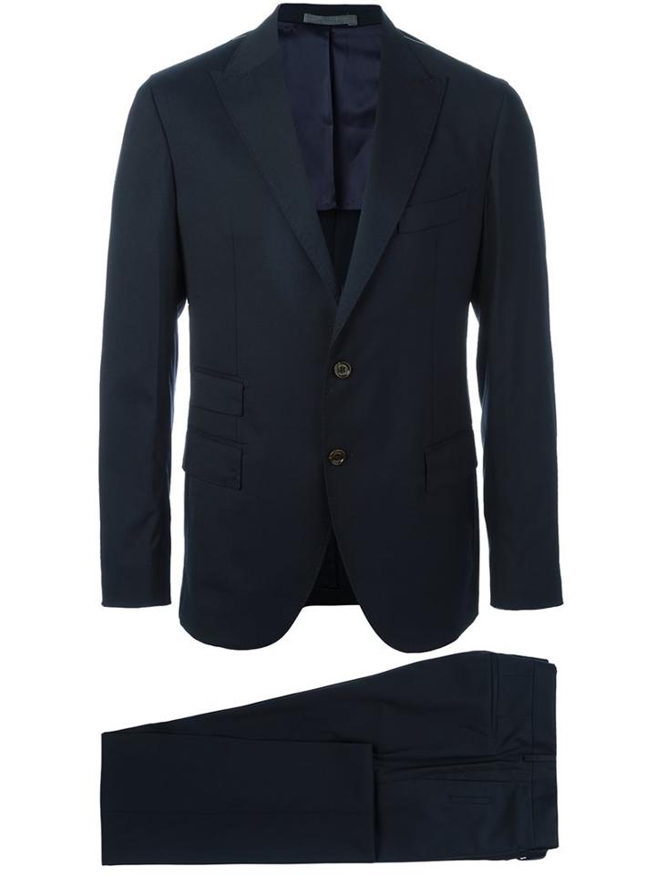 Eleventy Two Piece Suit, Men's, Size: 52, Blue, Silk/spandex/elastane/viscose/wool