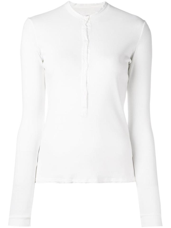 Kristensen Du Nord Henley Longsleeved T-shirt, Women's, Size: 3, White, Cotton