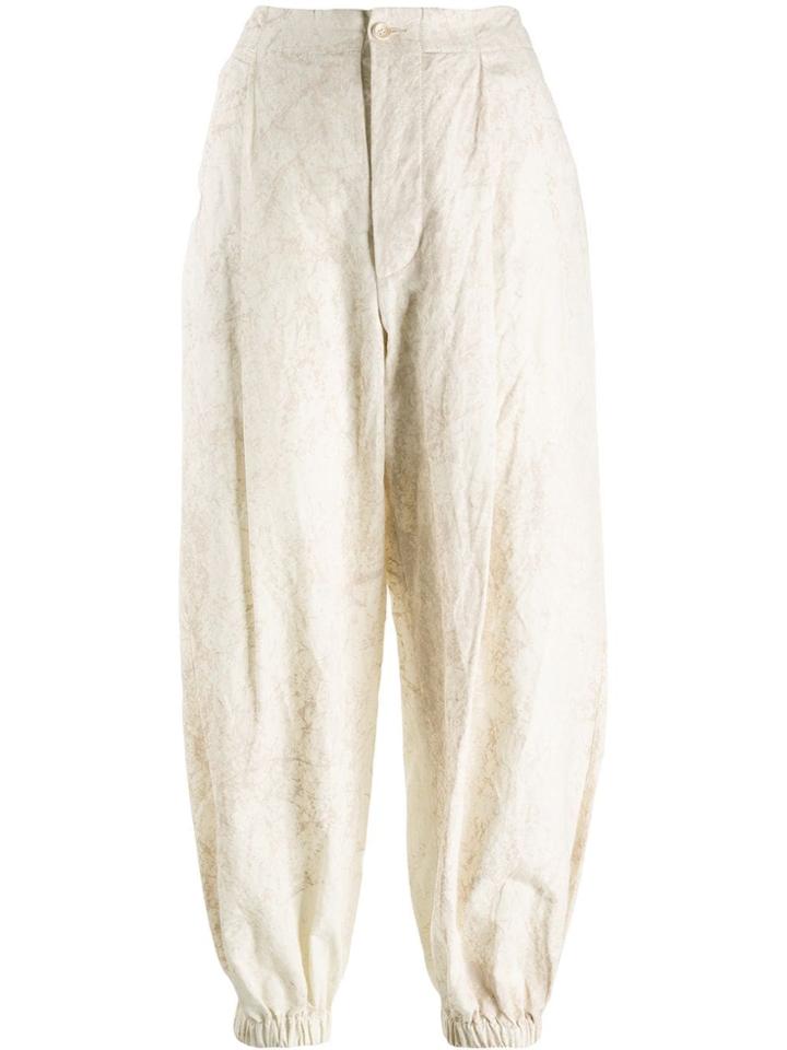 Uma Wang Tie-dye Effect Tapered Trousers - Neutrals