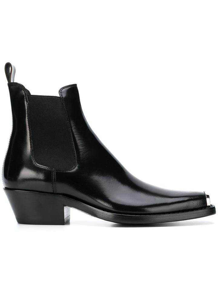 Calvin Klein 205w39nyc Square Toe Ankle Boots - Black