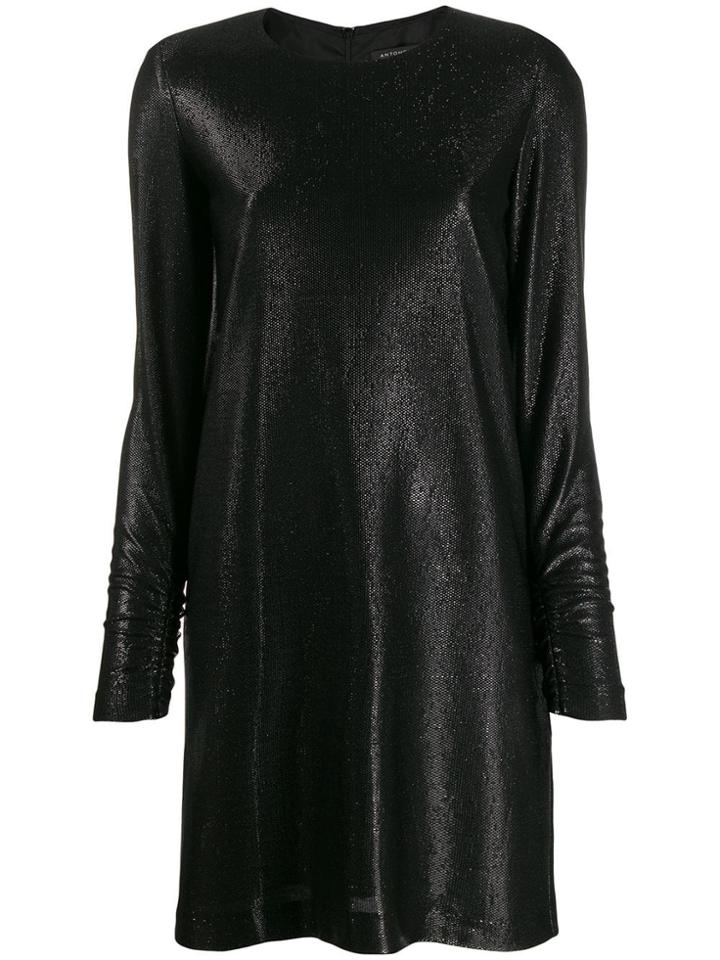 Antonelli Metallic Stitched Mini Dress - Black