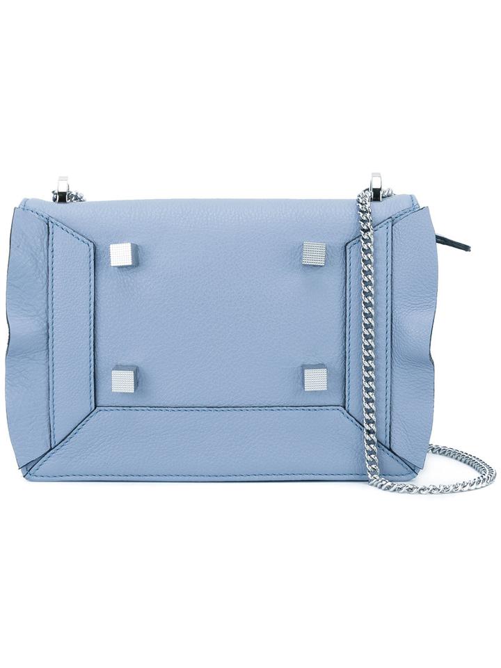 Manurina - Studded Shoulder Bag - Women - Calf Leather - One Size, Blue, Calf Leather