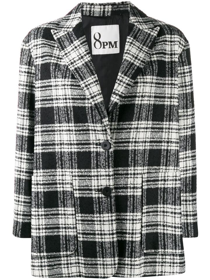 8pm Checked Blazer - Black