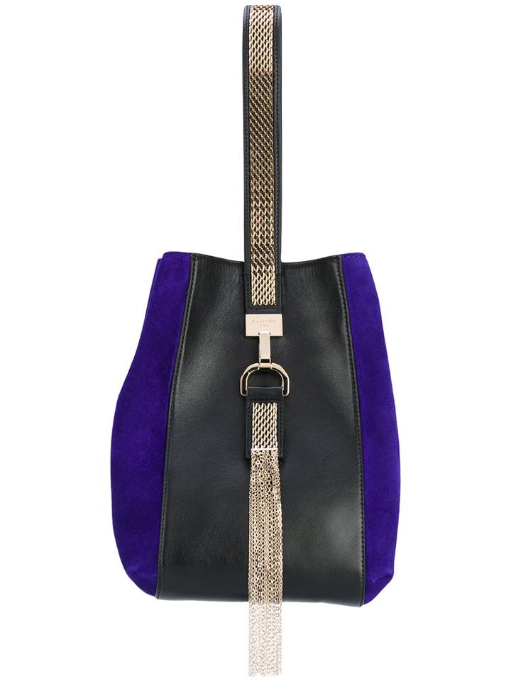 Lanvin - Gold Tassel Shoulder Bag - Women - Cotton/calf Leather/brass - One Size, Blue, Cotton/calf Leather/brass