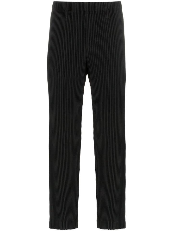 Homme Plissé Issey Miyake Pleated Crepe Trousers - Black
