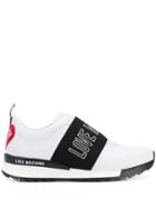 Love Moschino Logo Panel Low Top Sneakers - White