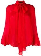 Blumarine Pussy Bow Detail Top - Red
