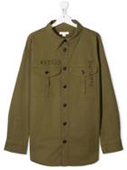 Burberry Kids Military Style Shirt - Green