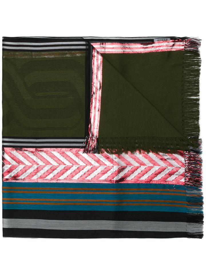 Odeeh Zigzag Striped Scarf - Multicolour