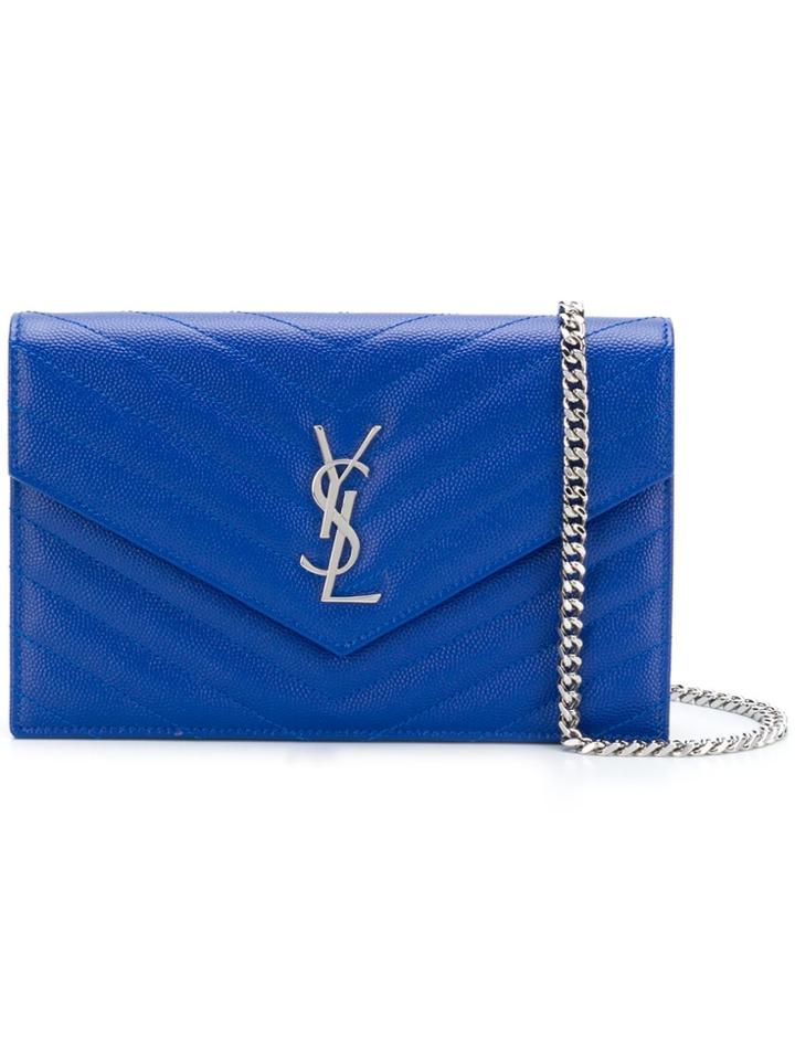 Saint Laurent Monogram Crossbody Bag - Blue