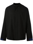 Haider Ackermann Collarless Shirt, Men's, Size: Small, Black, Cotton