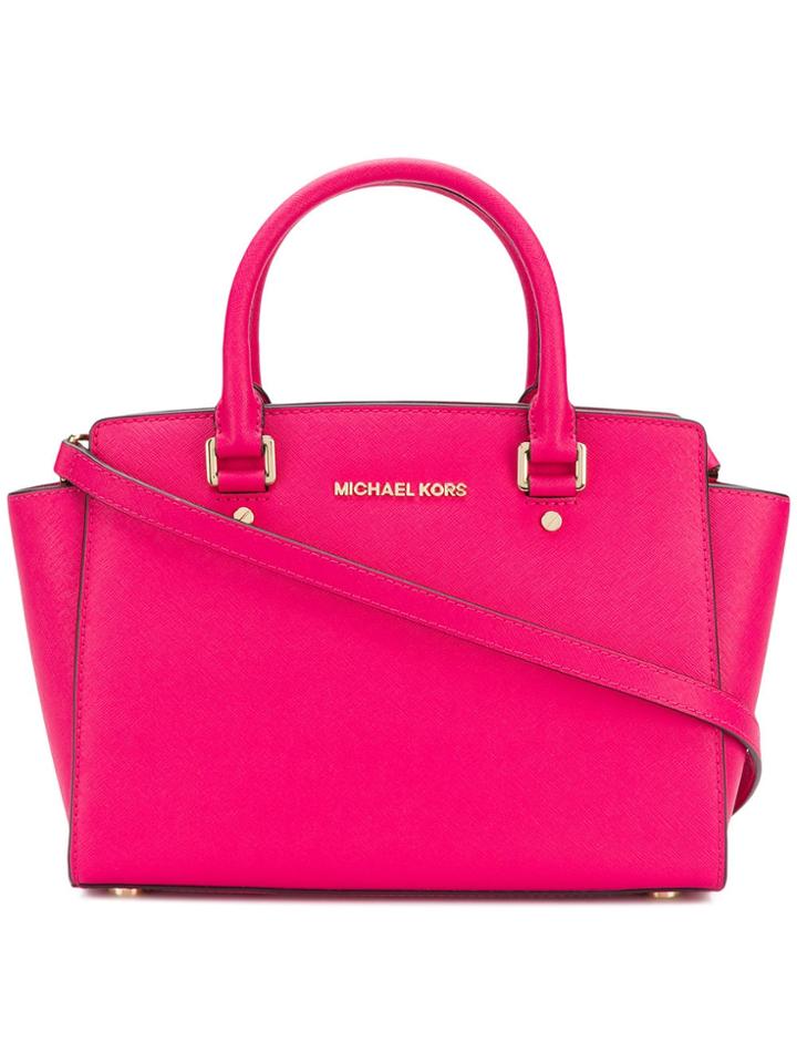 Michael Kors Collection Selma Saffiano Bag - Pink & Purple