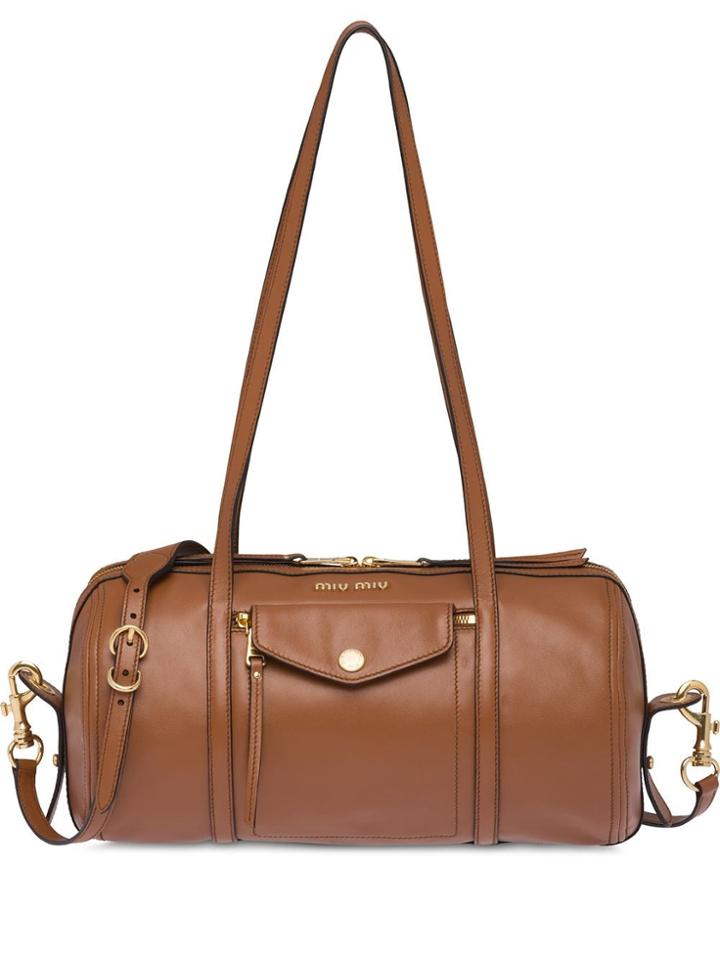 Miu Miu Grace Lux Leather Top-handle Bag - Brown