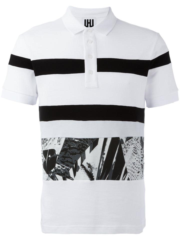 Les Hommes Urban Striped Polo Shirt, Men's, Size: Small, White, Cotton