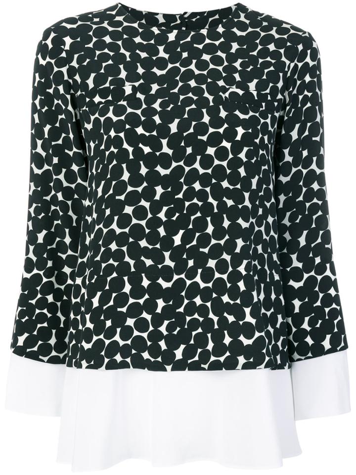 Barba Dot Print Blouse - Black
