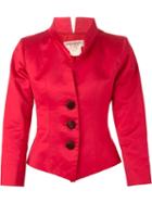 Yves Saint Laurent Vintage Mandarin Collar Jacket, Women's, Size: 34, Red