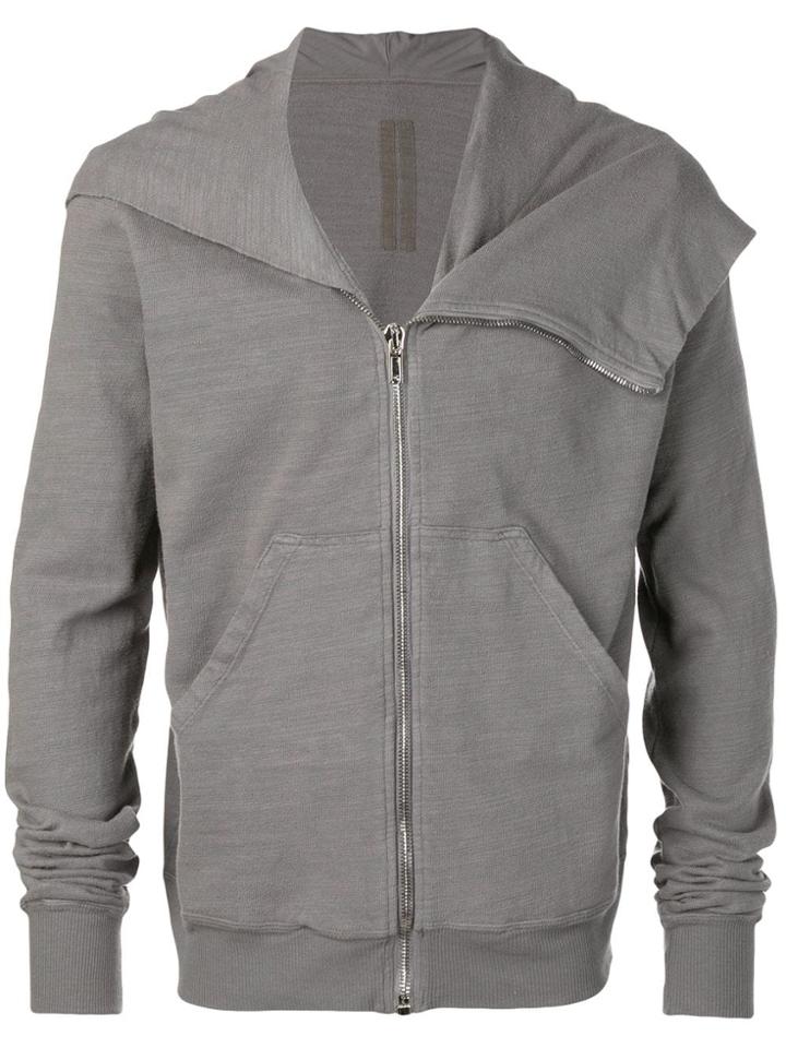Rick Owens Drkshdw Asymmetric Zipped Hoodie - Grey