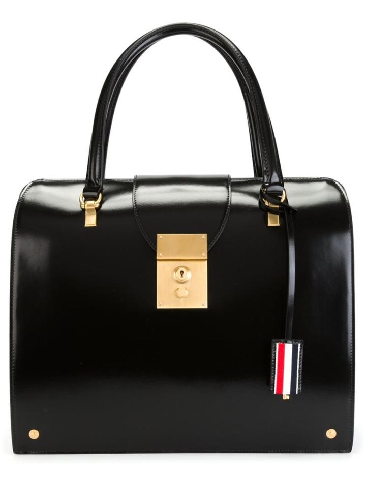 Thom Browne - Structured Tote - Women - Leather - One Size, Black, Leather