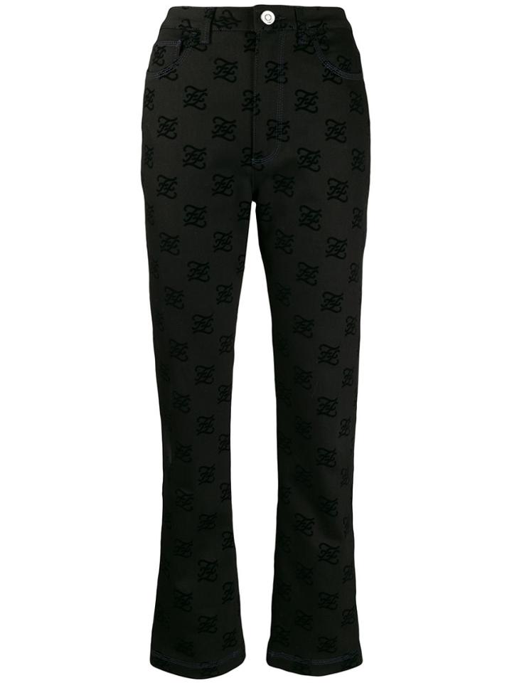 Fendi Karligraphy Bootcut Jeans - Black