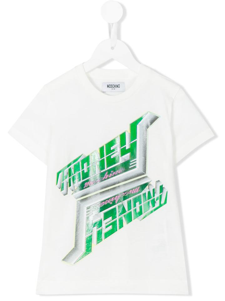 Moschino Kids - Printed Short Sleeve T-shirt - Kids - Cotton - 8 Yrs, White