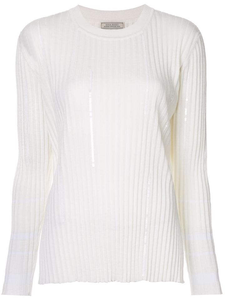 Nina Ricci Ribbed Jumper - White