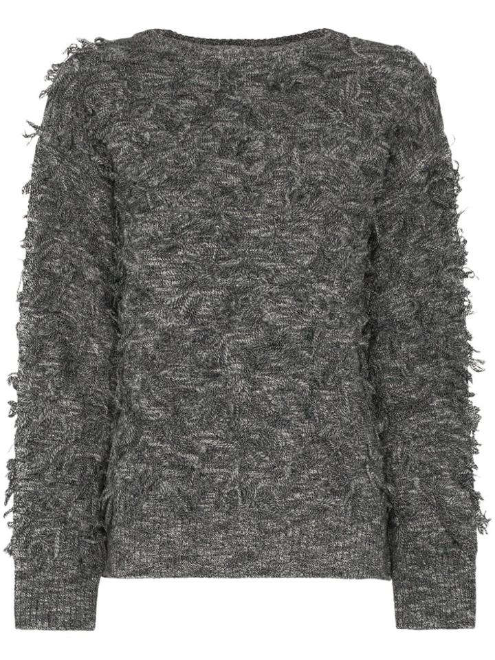 Xu Zhi Fringed Crewneck Jumper - Grey
