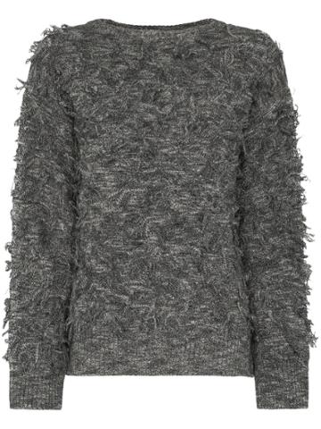 Xu Zhi Fringed Crewneck Jumper - Grey