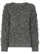 Xu Zhi Fringed Crewneck Jumper - Grey