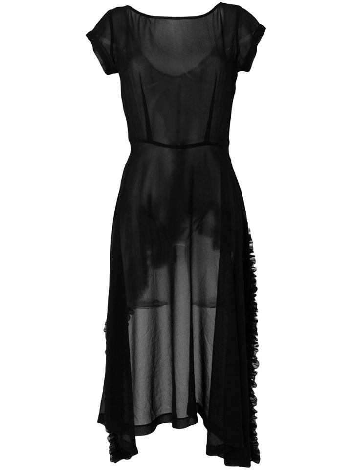 Comme Des Garçons Vintage 1998 Sheer Asymmetric Dress - Black