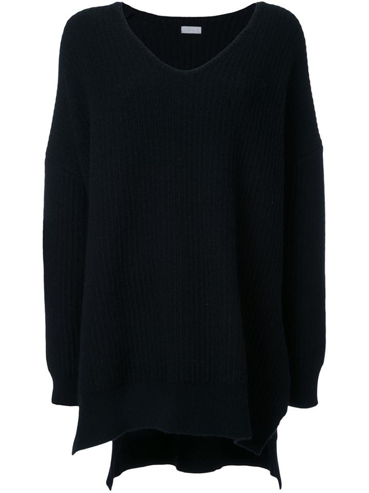 Rito V Neck Oversized Jumper, Women's, Size: 38, Black, Wool