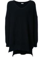 Rito V Neck Oversized Jumper, Women's, Size: 38, Black, Wool