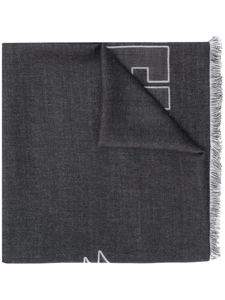 Philipp Plein Logo Print Scarf - Black