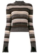Helmut Lang Ombre Rib Shrunken Jumper - Brown