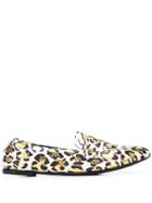 Agl Pointed Leopard Loafers - White