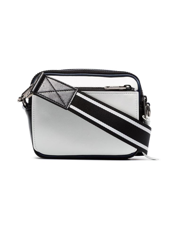 Givenchy Blue And White Reverse Logo Leather Messenger Bag