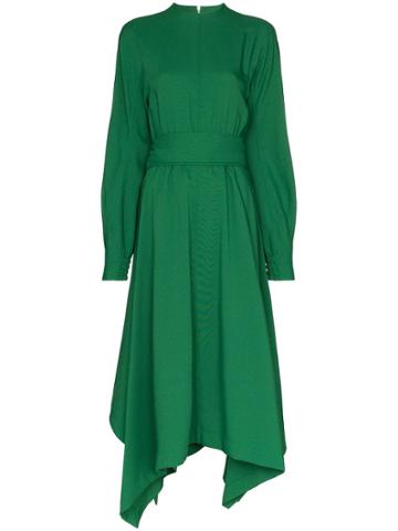 Hyke Tropical Flared Dress - Green