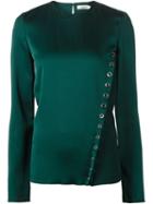 Mugler Eyelet Detail Blouse, Women's, Size: 38, Green, Spandex/elastane/acetate/viscose