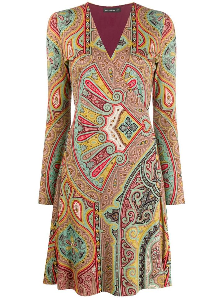 Etro Paisley Flared Dress - Green
