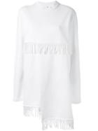 Damir Doma Fringed Asymmetric Hem Top, Women's, Size: Medium, White, Cotton/wool
