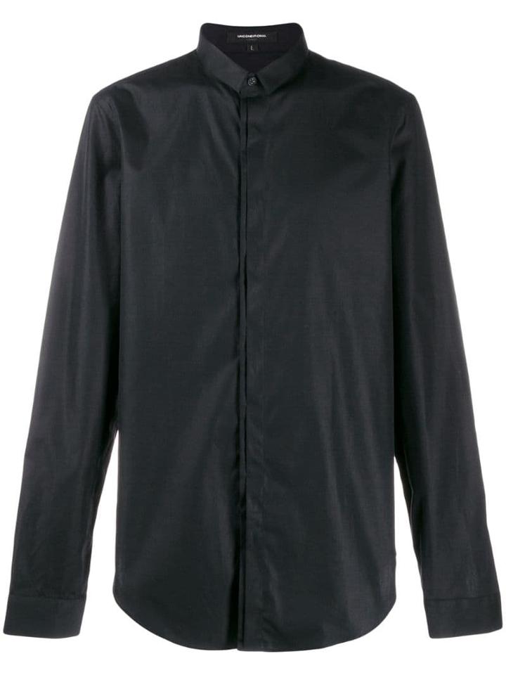 Unconditional Embroidered Baby Collar Shirt - Black