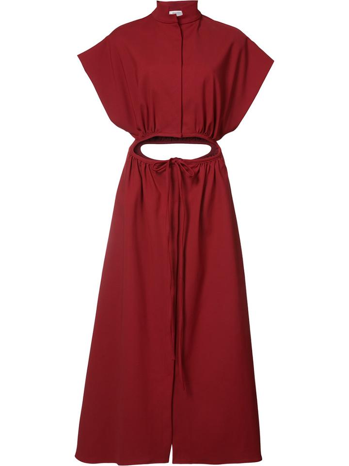 Rosie Assoulin - A-line Drawstring Dress - Women - Cotton/spandex/elastane/polyimide - 4, Red, Cotton/spandex/elastane/polyimide