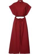 Rosie Assoulin - A-line Drawstring Dress - Women - Cotton/spandex/elastane/polyimide - 4, Red, Cotton/spandex/elastane/polyimide