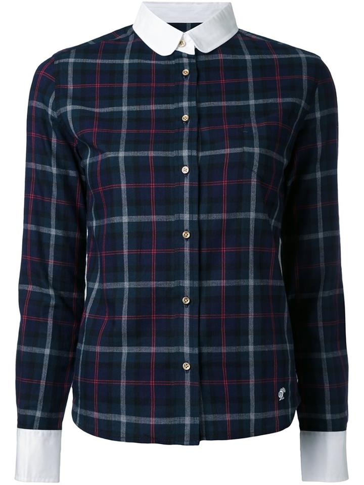 Loveless Plaid Shirt, Women's, Size: 36, Blue, Cotton